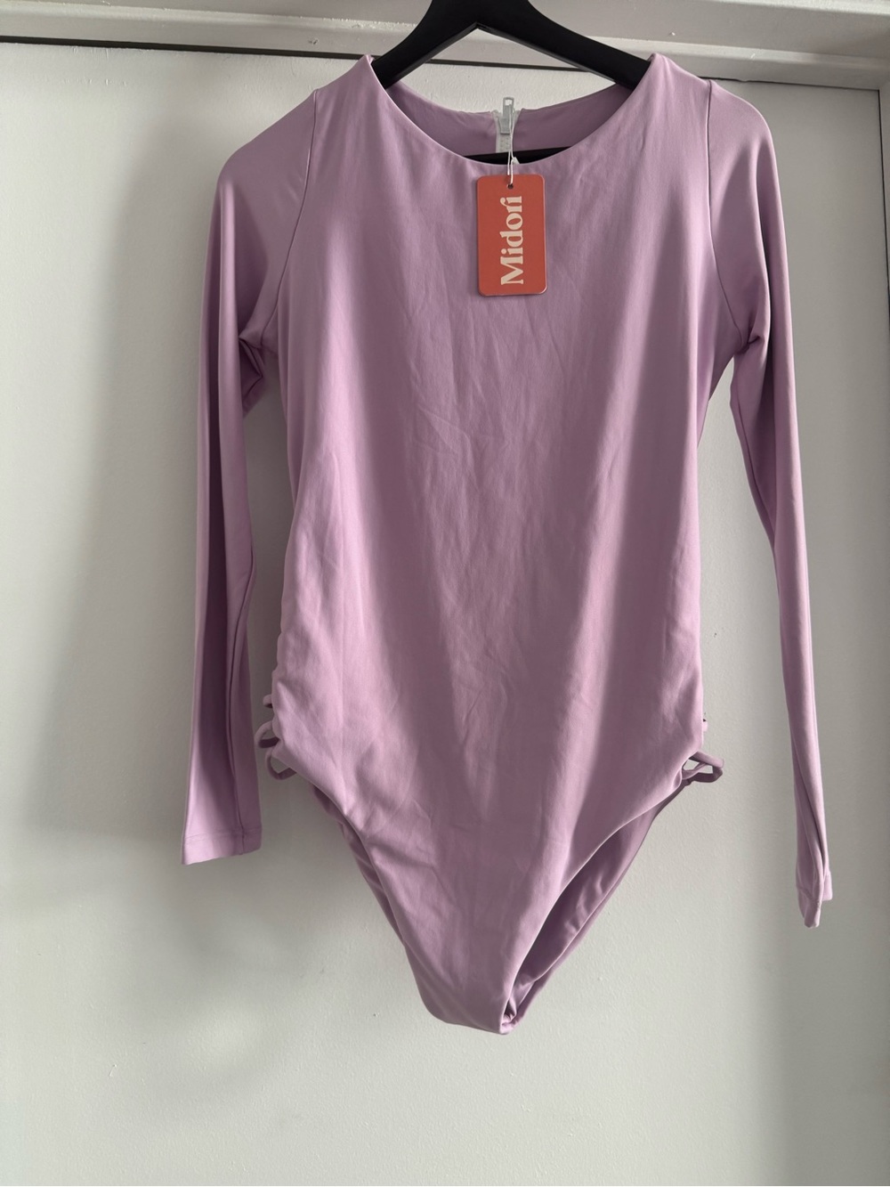 Midori Lilac Long Sleeve Scoop-Neck One-Piece Swimsuit